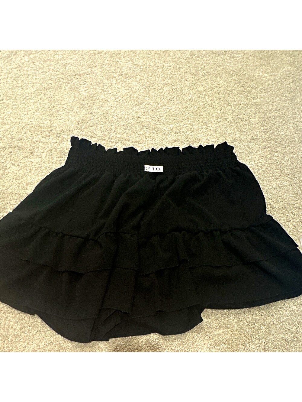 SHEIN Curve Plus 3XL Black Ruffle Layered Mini Skirt Elastic Waist Pull-On